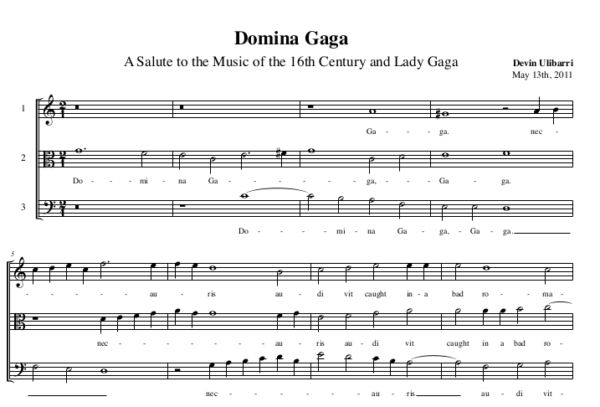 Domina Gaga A Salute to the Music of the 16th Century and Lady Gaga